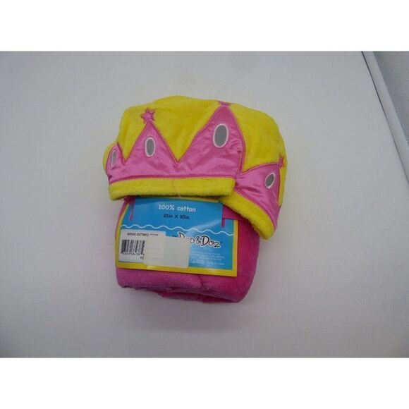 Bath Pals Little Girl’s Hooded Bath Towel, Yellow/ Pink, 23x50 - Picture 1 of 5